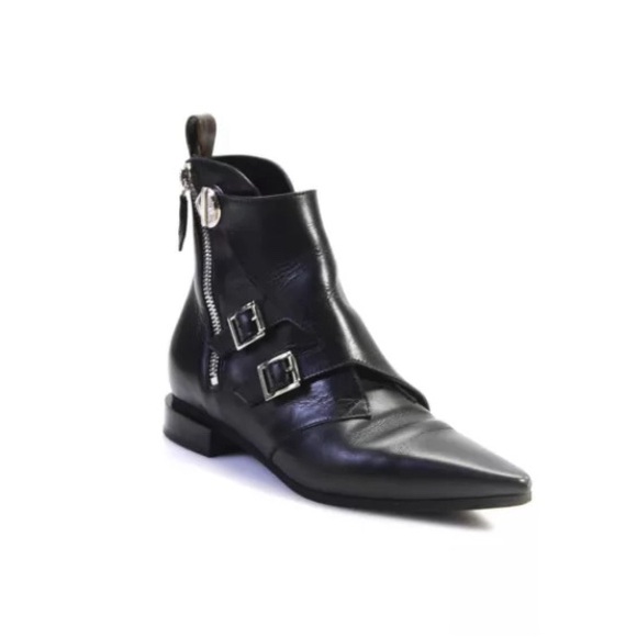 EUC [Louis Vuitton] Pointed Jumble Bootie Boots Black Leather Womens Sz 37, US 7 - Picture 2 of 14